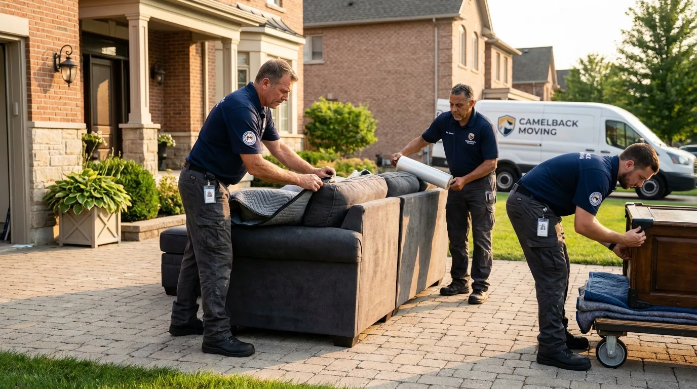 Large estate moving crew wrapping furniture in Park Falls, WI